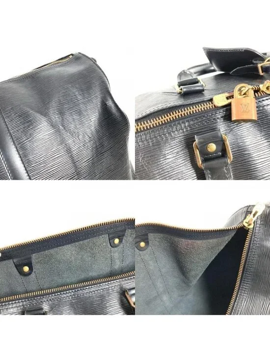 Louis Vuitton Boston Bag Keepall 50 Epi Leather Noir Black - Picture 8 of 9